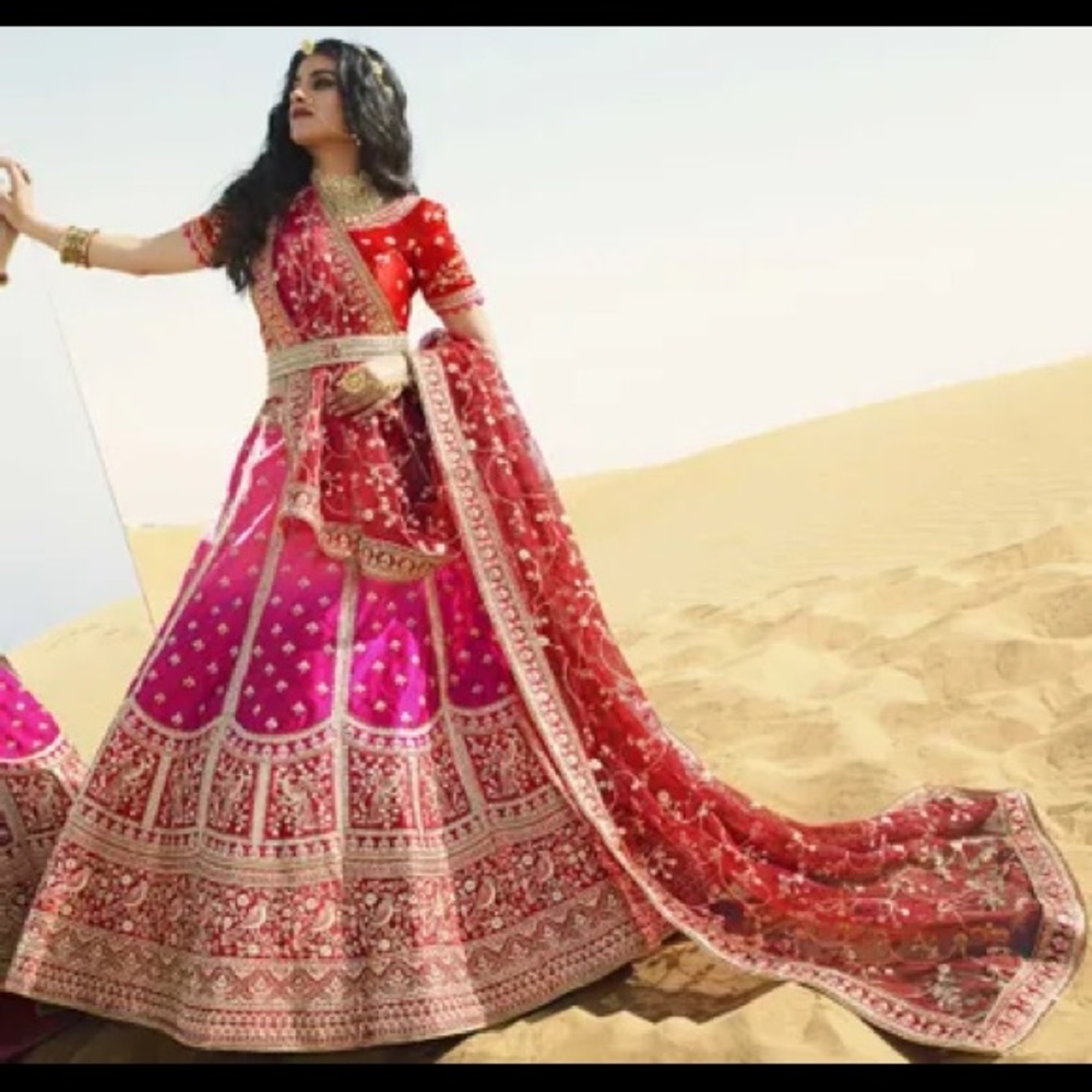 Ombré Red/Pink Lehenga